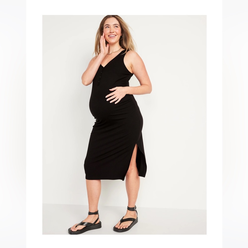 Maternity rib knit ruched dress size small